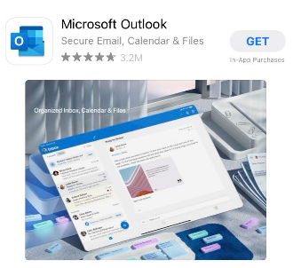 screenshot of the Microsoft Outlook app listing in the Apple App Store