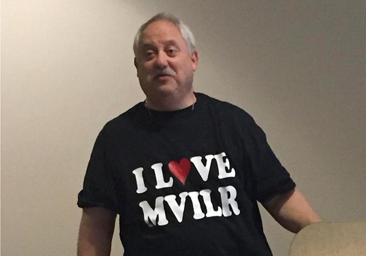 Jerry Weill wears his I Love MVILR tshirt